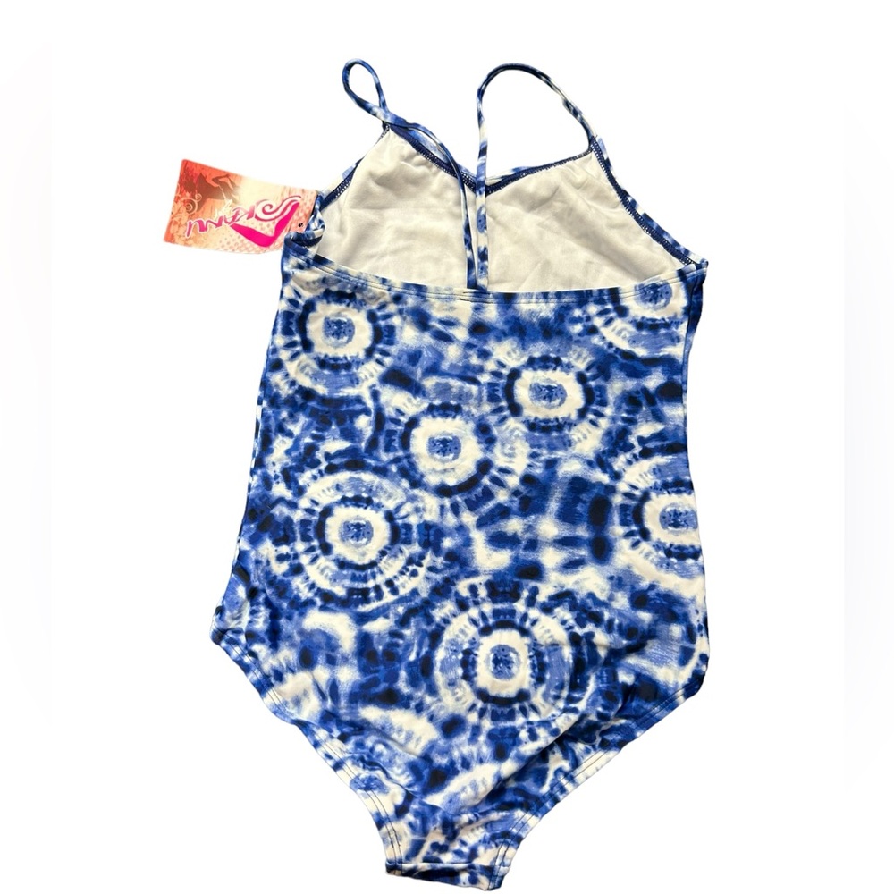 KANU SURF girls one piece swimsuit size 14 blue & white style 8531 NWT - Picture 3 of 3